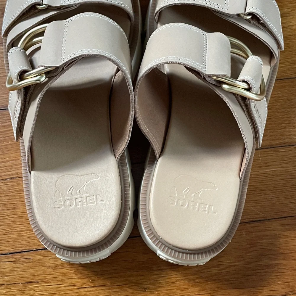 SOREL //  REIN CB™ Women's Slide Sandal in Honest Beige, Bleached Ceramic sz 7.5 - Picture 9 of 9